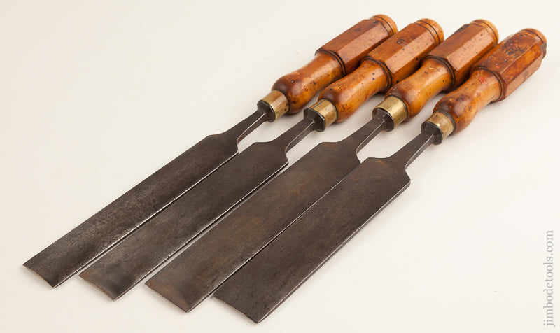 Great Set of Four MARPLES Gouges with London Pattern Boxwood Handles - 74491