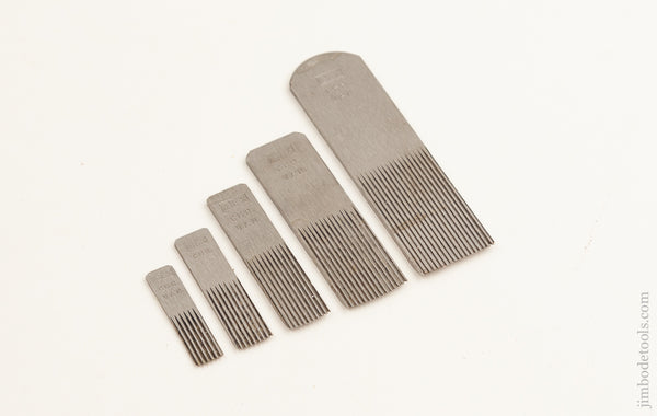 Set of five NEW Replacement Toothing Irons for IBEX Violin Planes -- 74501