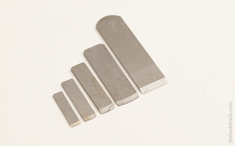 Set of five NEW Replacement Toothing Irons for IBEX Violin Planes -- 74501