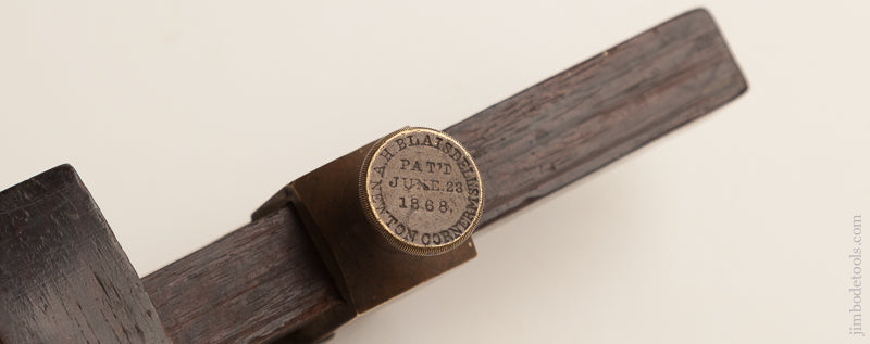 Rare & Fine! 8 1/2 inch BLAISDELL's June 23, 1868 Patent Mortise Gauge - 74637U