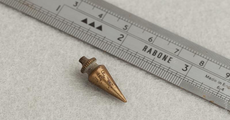 Tiny! BUFF & BUFF Salesman's Sample of Promo Giveaway Brass Plumb Bob SIGNED! -- Excelsior 74807U