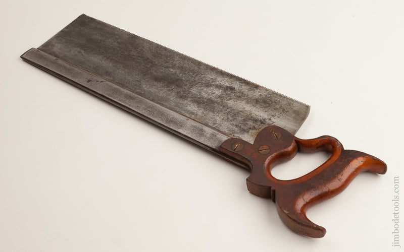 13 point 14 inch Crosscut HARVEY W. PEACE BROOKLYN NY Back Saw circa 1861-83 - 74836