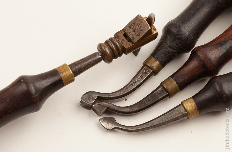 Four GOMPH Rosewood Handled Leather Tools EXTRA FINE   74953 - 74953