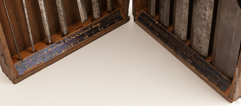 Complete Set of 12 JAMES SWAN No. 61512 Chisels in Original Box!     75023 - 75023