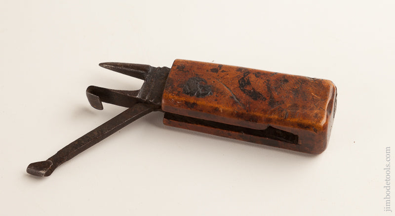 RARE Signed JOHN SMITH 18th Century 5 inch Race Knife with Burl Handle - 75048U