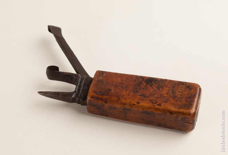 RARE Signed JOHN SMITH 18th Century 5 inch Race Knife with Burl Handle - 75048U