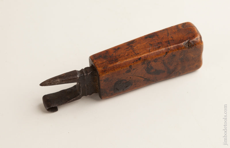 RARE Signed JOHN SMITH 18th Century 5 inch Race Knife with Burl Handle - 75048U