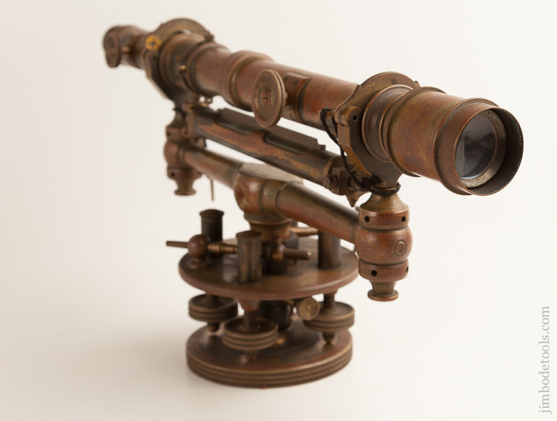 W. & L.E. GURLEY TROY NY October 16, 1883 Patent Precision 18 inch Telescoping Surveyor's Wye Level FINE in Original Box  - 75243