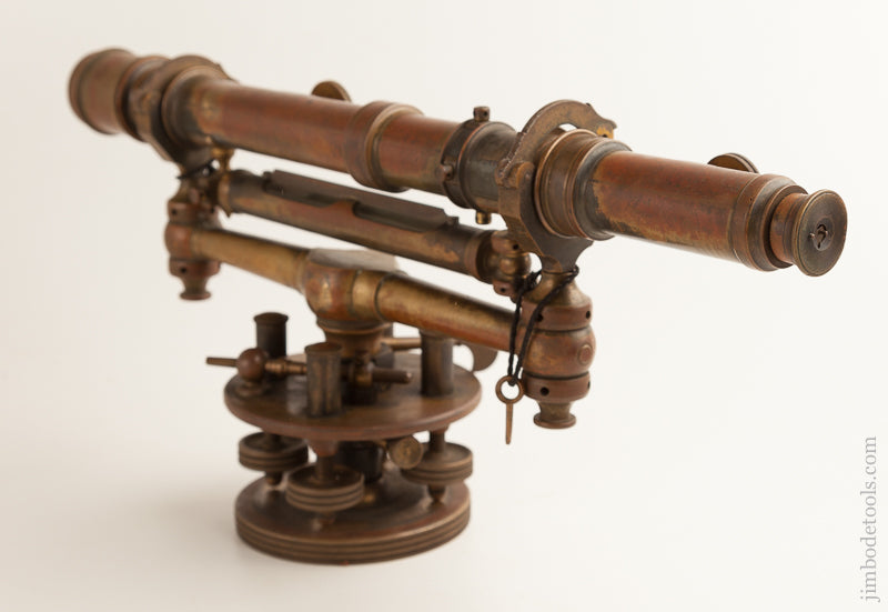 W. & L.E. GURLEY TROY NY October 16, 1883 Patent Precision 18 inch Telescoping Surveyor's Wye Level FINE in Original Box  - 75243