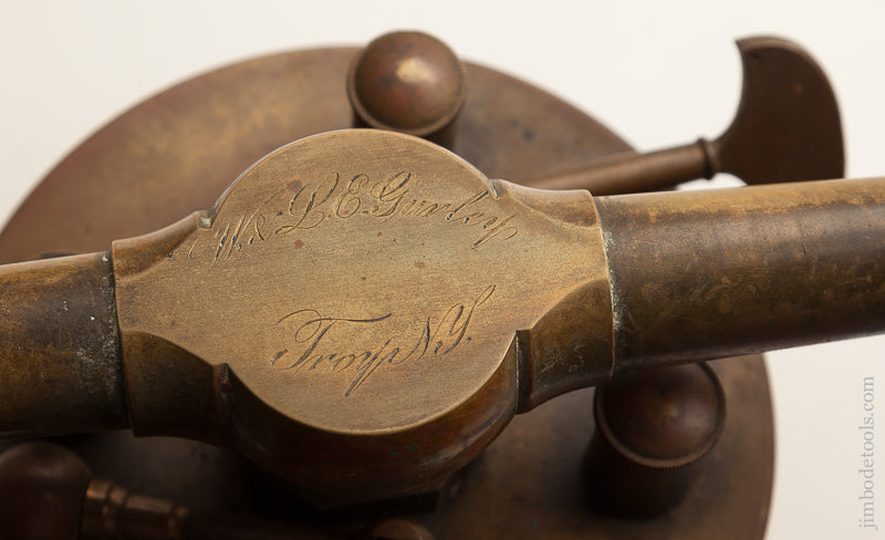 W. & L.E. GURLEY TROY NY October 16, 1883 Patent Precision 18 inch Telescoping Surveyor's Wye Level FINE in Original Box  - 75243