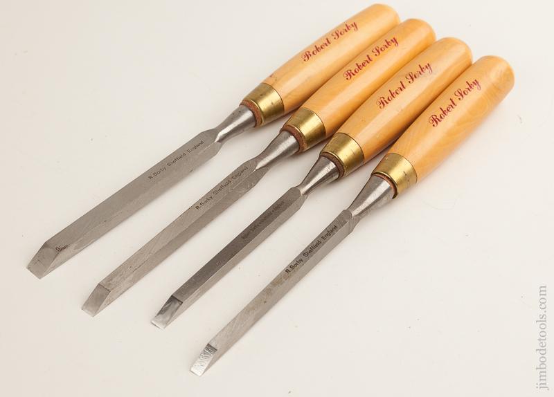 UNUSED Set of Four ROBERT SORBY Boxwood Handled Mortise Chisels NEW OLD STOCK - 75270