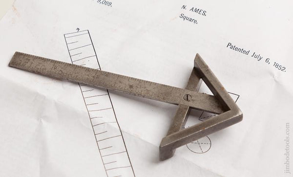 Darling AMES July 6, 1852 Patent BROWN & SHARPE Combination square RARE Four inch Size! - 75279