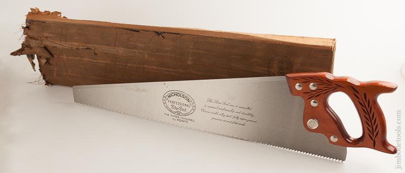 MINT 5 1/2 point 26 inch Rip NICHOLSON No. 300 Hand Saw in Original Box NEW OLD STOCK - 75539