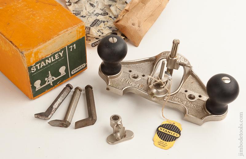 STANLEY No. 71 Router Plane 100% COMPLETE With Tag in Original Box - 75569