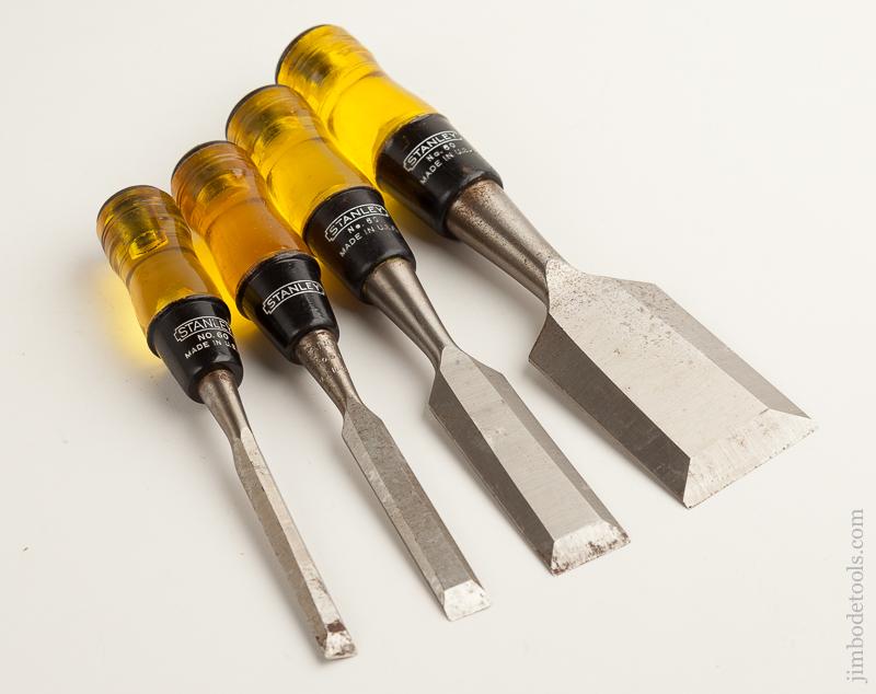 Set of Four STANLEY No. 60 Chisels NEW OLD STOCK - 75586