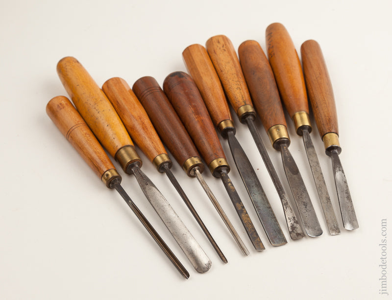 GREAT Set of Ten ADDIS Carving Gouges! 75617 – Jim Bode Tools