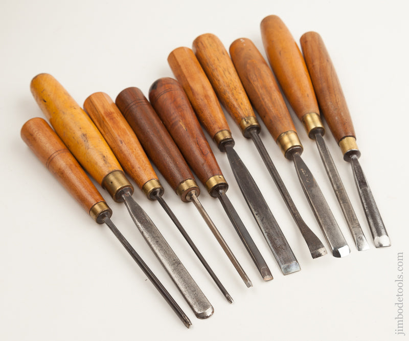 GREAT Set of Ten ADDIS Carving Gouges! 75617 – Jim Bode Tools