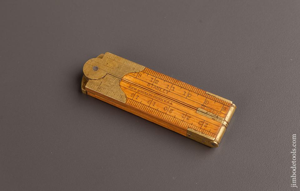 STANLEY No. 32 Boxwood and Brass One Foot Four Fold Carpenter's Caliper Rule - 75643
