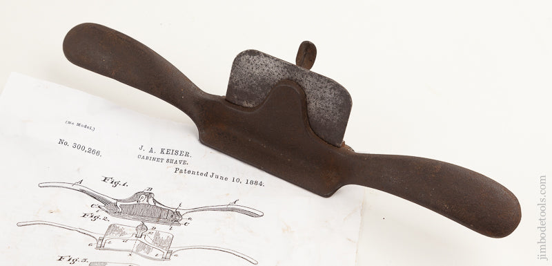 Rare KEISER PATENT Cabinet Scraper Shave by S. TATUM & CO. JUNE 10, 1884   75714R - 75714R