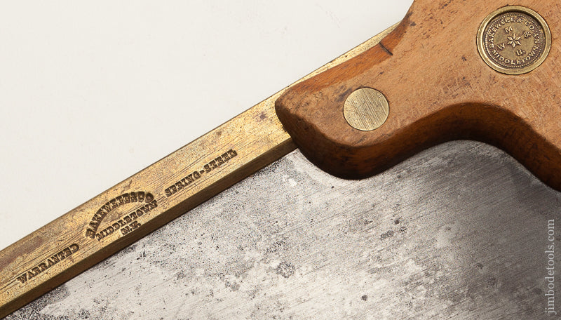 Circa 1856-1859 BAKEWELL & CO. MIDDLETOWN NY - 18 Inch Gent's Half-Back Saw RARE - 75742U - 75742U