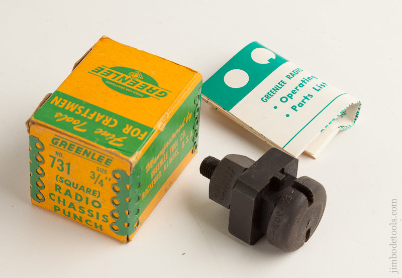 3/4 inch GREENLEE No. 731 Square Radio Chassis Punch MINT in