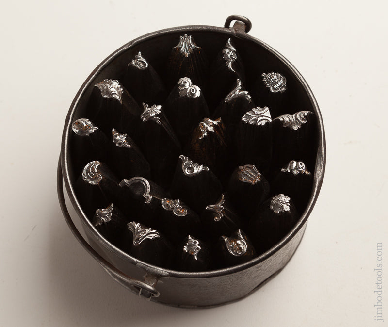 Gorgeous French Set of 25 Silversmith's Repousse Stamps EARLY - 75767