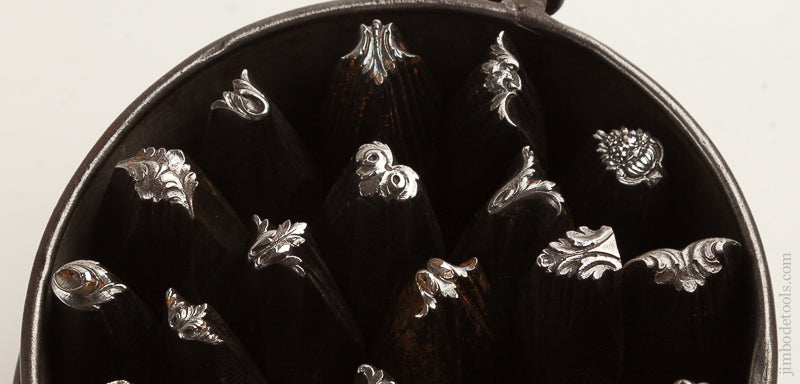 Gorgeous French Set of 25 Silversmith's Repousse Stamps EARLY - 75767