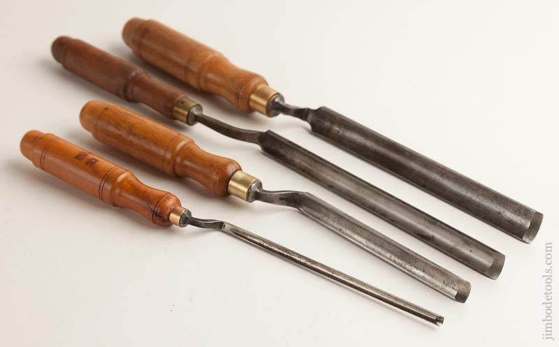 Set of Four BUCK BROS Crank Neck Gouges EXTRA FINE - 75827
