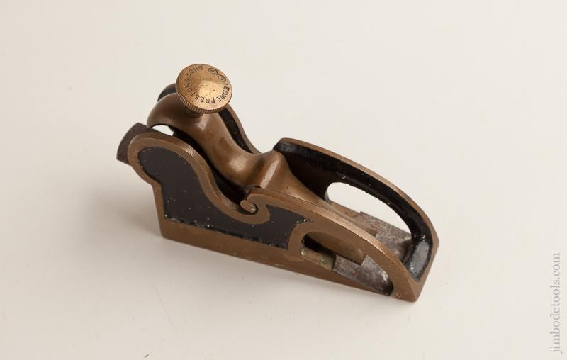 RARE 1 1/8 x 3 3/4 inch Brass PRESTON Bullnose Rabbet Plane FINE - 75851