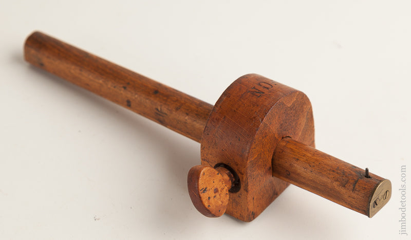 Eight inch Boxwood and Brass PHILLIP QUIGLEY NEWARK N.J. circa 1847-70 Marking Gauge - 75865R