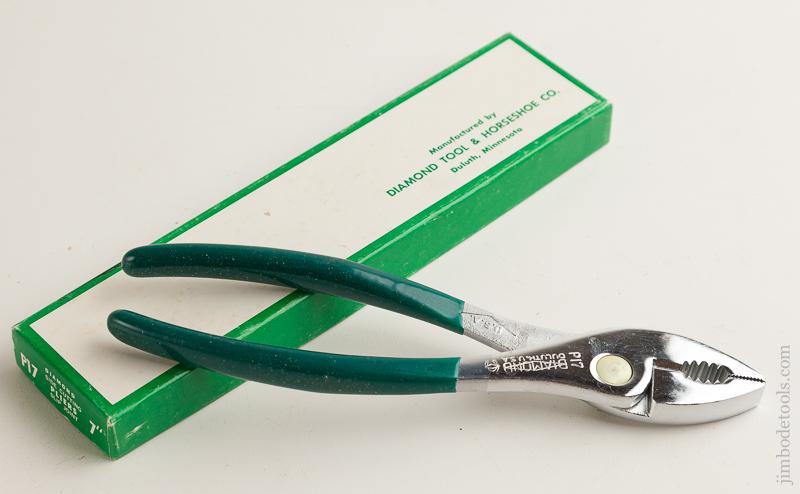 7 inch DIAMOND TOOL No. P17 Side Cutting Slip Joint Pliers MINT in Original Box - 75899