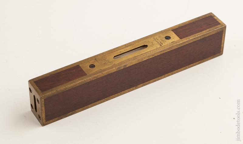 STRATTON March 1, 1870 Patent Eight inch Rosewood and Brass Plumb and Level by STRATTON BROS. GREENFIELD MA - 75909R
