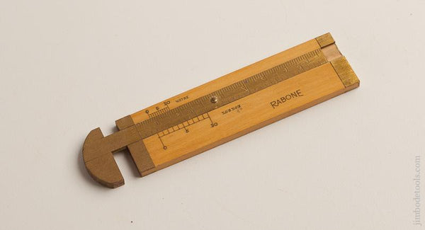 Mint RABONE NO. A3863 Boxwood and Brass Rope Caliper Gauge - 75950R