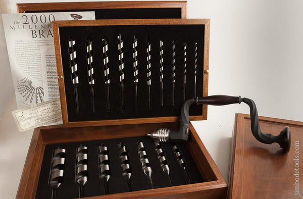 2000 BRIDGE CITY TOOL WORKS MILLENIUM BRACE and 17 Bits MINT! In Their Original Walnut Presentation Boxes 