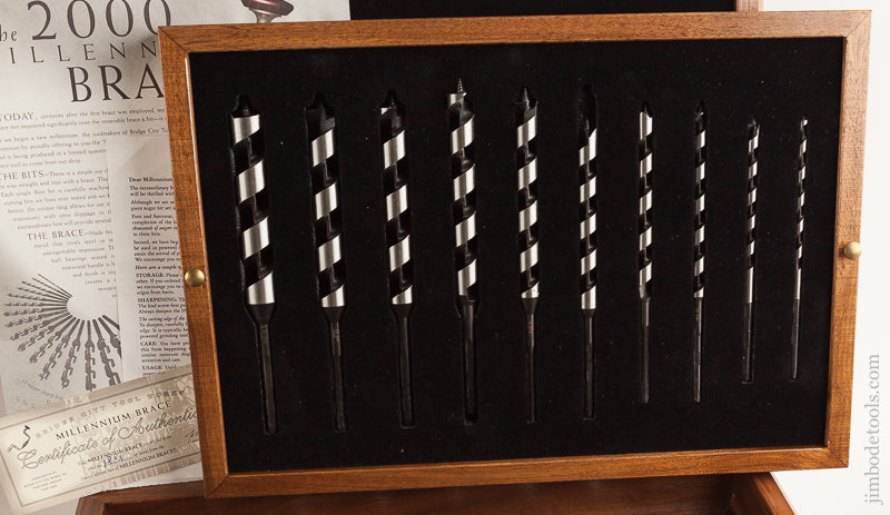 2000 BRIDGE CITY TOOL WORKS MILLENIUM BRACE and 17 Bits MINT! In Their Original Walnut Presentation Boxes - 75962R