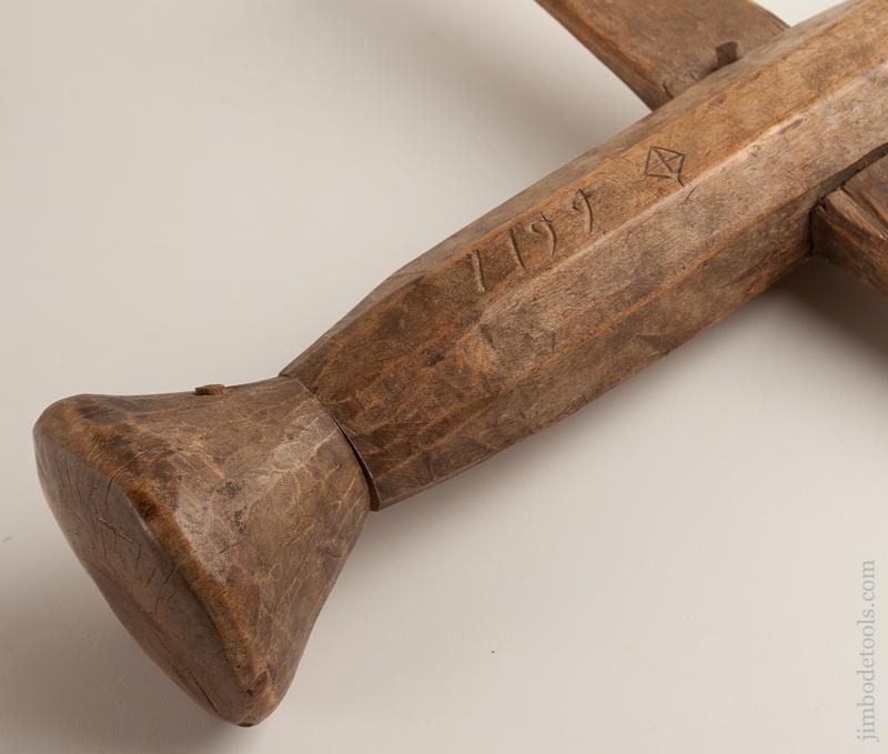 Early 27 1/2 inch Long Spoon Bit T Auger Dated 1799 - 75984
