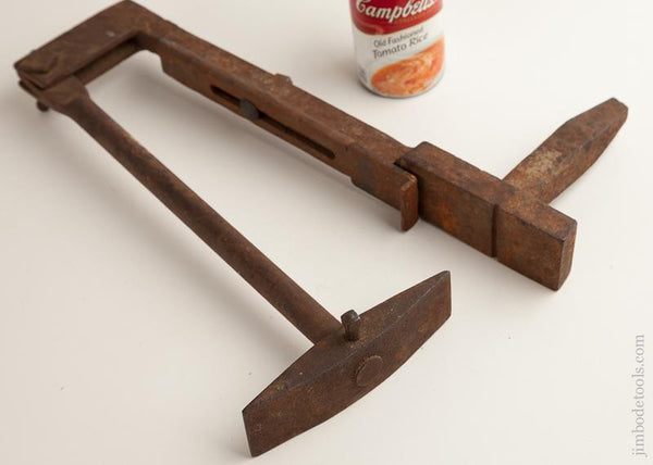 Early 16 x 11 3/4 inch Tinsmith's Box Pan Swage with Adjustable Fence - 76005