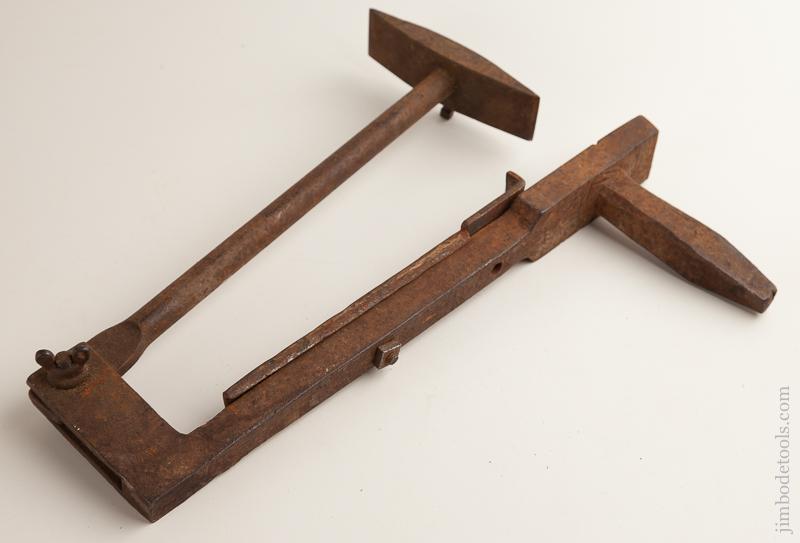 Early 16 x 11 3/4 inch Tinsmith's Box Pan Swage with Adjustable Fence - 76005