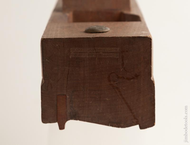 3 1/8 x 13 1/2 inch FOX & WASHBURN Handled Quirk Ogee Bevel Molding Plane circa 1835-36 Amherst, MA EXTRA FINE -76007