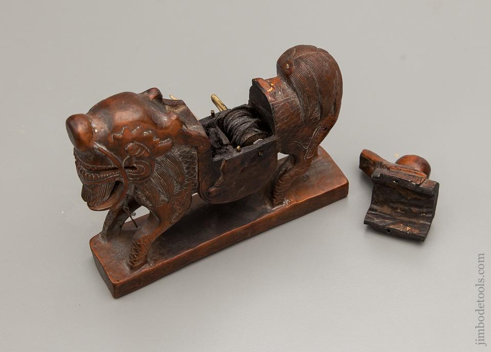 Elaborate Carved Chinese Ink Line of Animal with Rider - 76021U