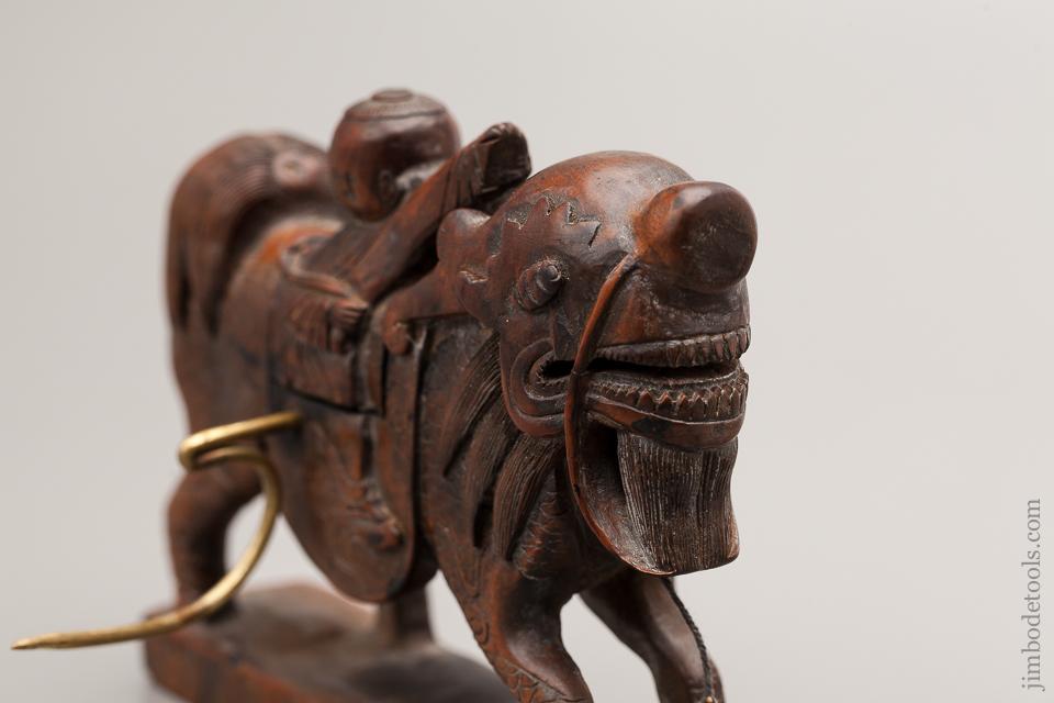 Elaborate Carved Chinese Ink Line of Animal with Rider - 76021U