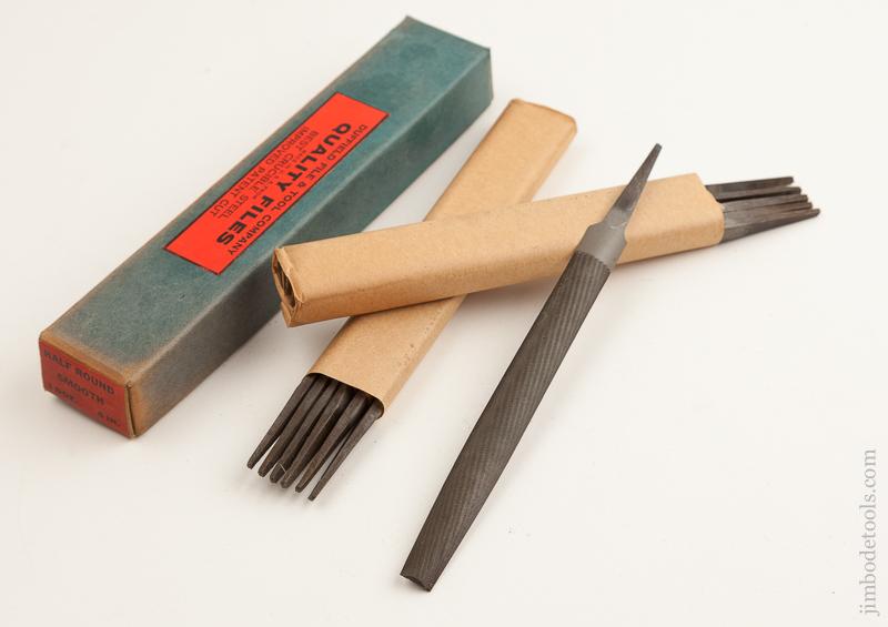 One Dozen DUFFIELD Six inch Half Round Smooth Saw Files MINT in Original Box NEW OLD STOCK - 76037M