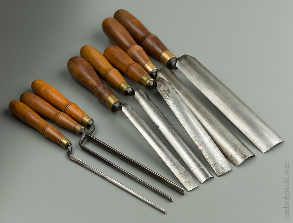 Set of Eight BUCK BROS Crank Neck Patternmaker's Gouges - 76072