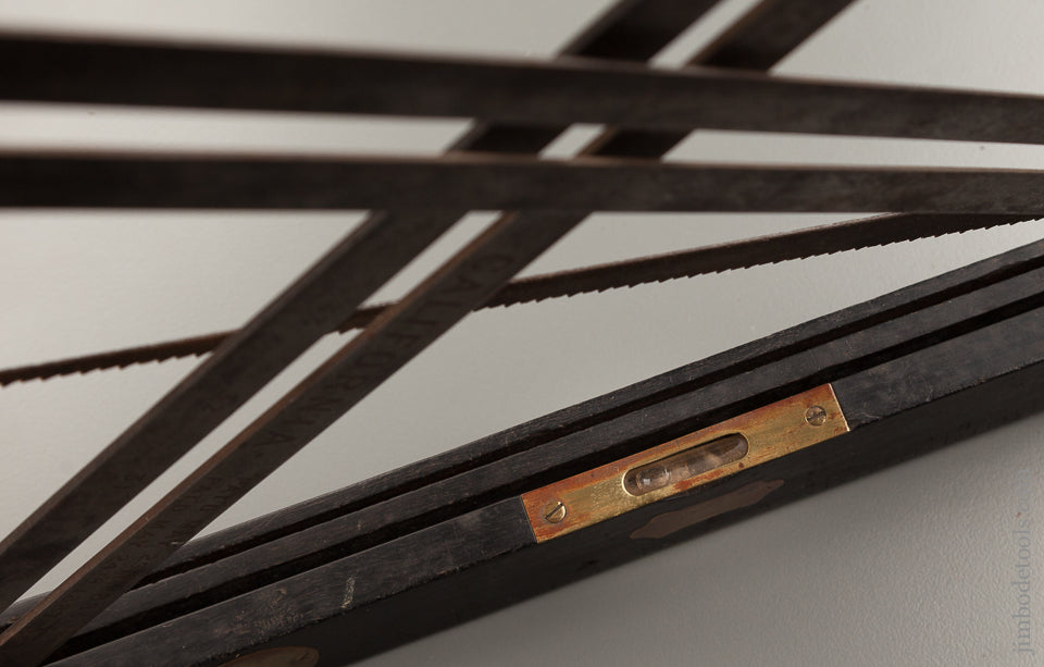 VAN AMRINGE May 24, 1887 Patent Ebony Combination Bevel COMPLETE with Saw! - 76086U - AS OF OCT. 3