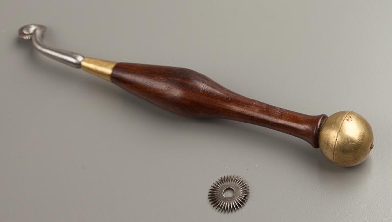 Miniature 11 1/8 inch DUMAY Pricking Wheel with a Second Wheel! - 