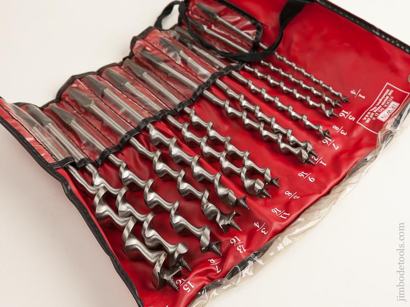 Complete Set of 13 IRWIN Auger Bits DEAD MINT in Original Roll - 76110