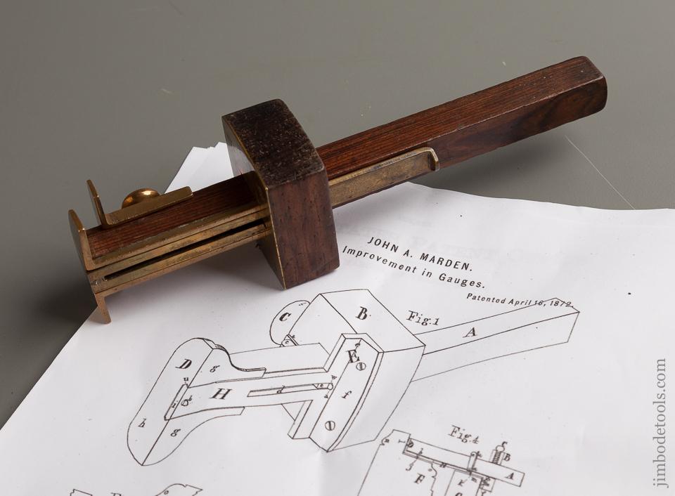 MARDEN Patent April 16, 1872 Telescoping Mortise Gauge - 76125