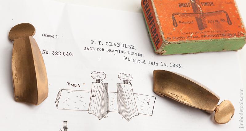 CHANDLER July 14, 1885 Patent Chamferer for Draw Knife MINT in Original Box - 76147