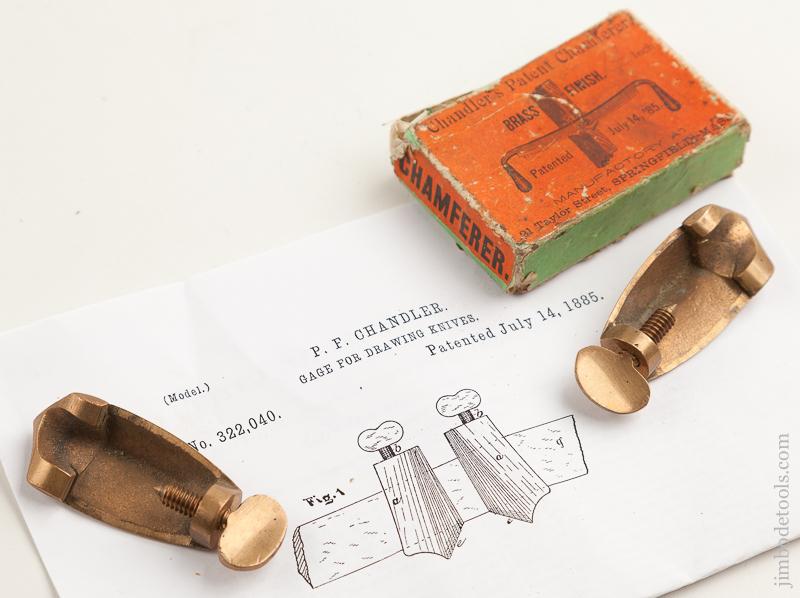 CHANDLER July 14, 1885 Patent Chamferer for Draw Knife MINT in Original Box - 76147