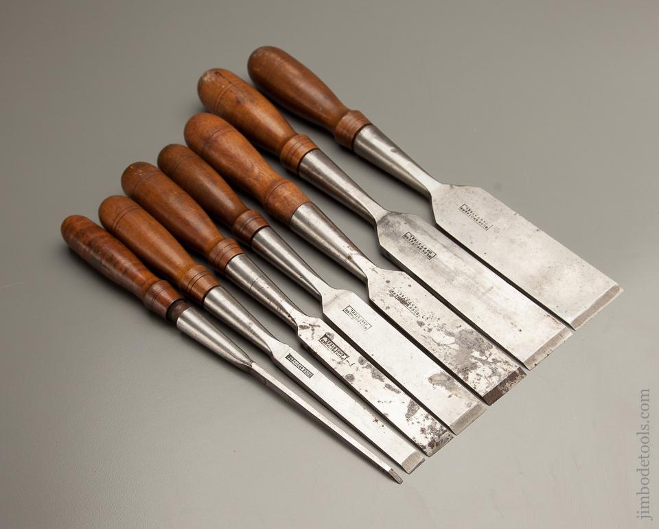 Great Set of Seven BUCK BROTHERS Socket Firmer Chisels - 76162